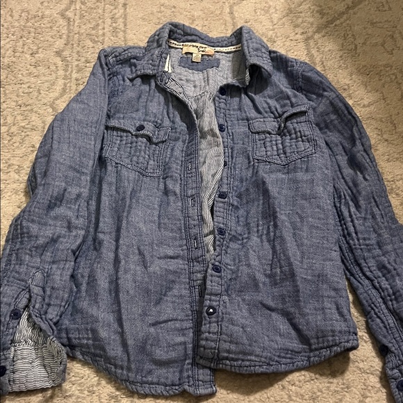 Triple Five Soul Blue Button Down Shirt - Picture 1 of 5